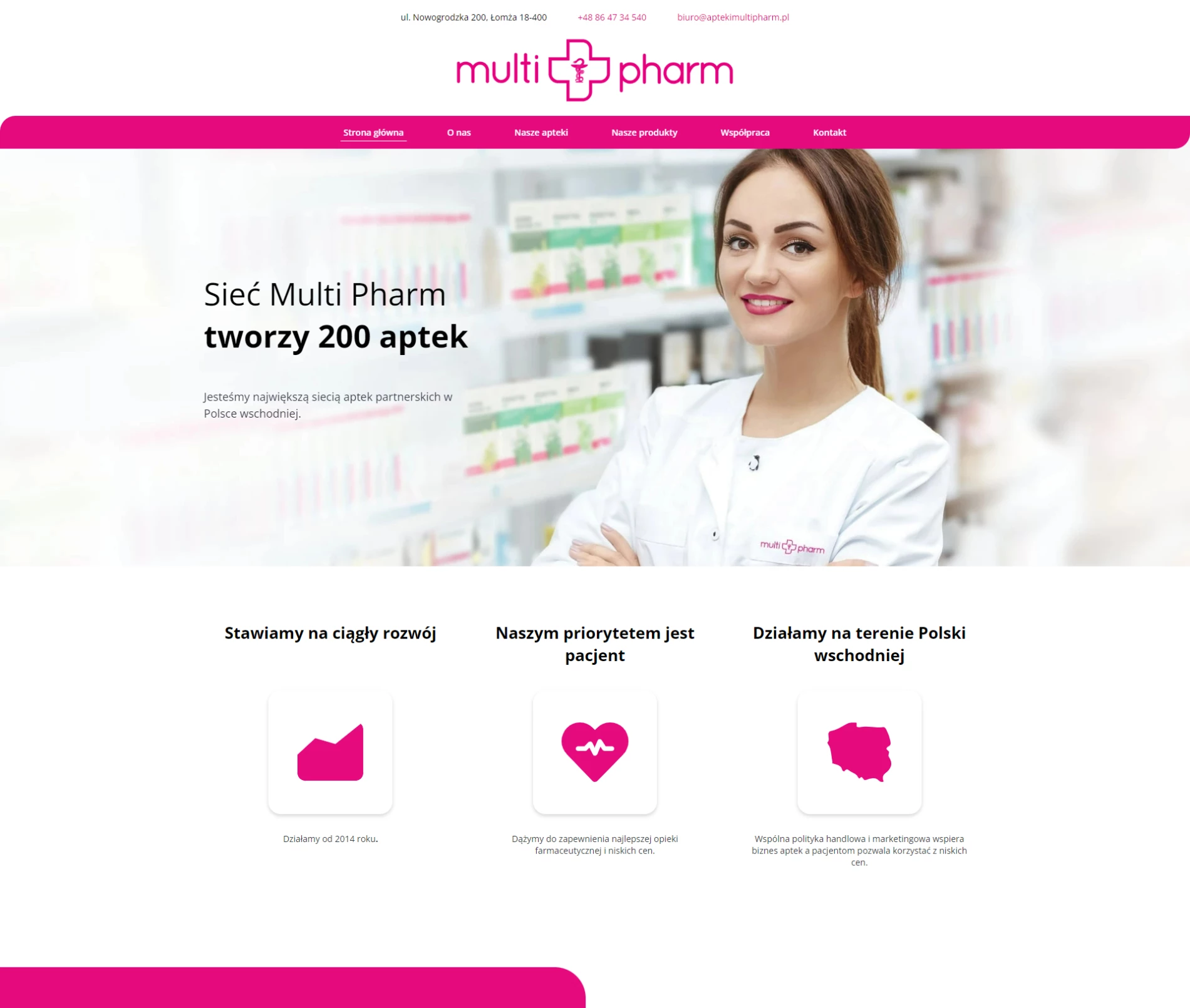 Realizacja strona internetowa Apteki Multipharm